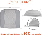Car Seat Cushion, Comfort Memory Foam Car Cushions for Driving - Sciatica & Lower Back Pain Relief, Driver Seat Pillow for Auto, Office Chair, Wheelchair - 4D Mesh Gray