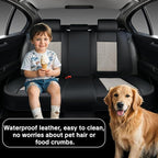 Universal Car Seat Covers, Black and Gray, Premium Nappa Leather, with Lumbar Support, Waterproof, Full Set, Non-Slip, Contoured Fit, Fits Most Vehicles, Upgraded Protection for Car Interiors