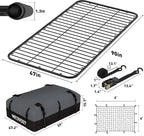 Wildroad Car Roof Platform, Universal Roof Flat Rack Combo 90" x 47" x 1.3" Heavy Duty Roof Rack Platform with Cargo Bag, Cargo Net, Ratchet Straps and Anti-Rust Sealant Fits for SUV Truck Cars