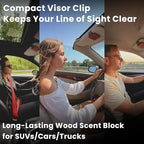 Car Air Freshener - Square Wood Air Freshener Refill - INCLUDED Premium Leather Clips - Car Odor Eliminator for Visor Clip - Vehicle Scent Diffuser for Cabin, Truck & SUVs(Golden Orchard)