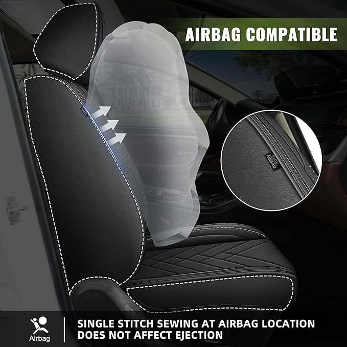 AOMSAZTO Car Seat Cover for Chevrolet Chevy Cruze 2011-2019 Full Set, Leather Car Seat Protector Waterproof, Non Slip Car Seat Cushion, Interior Seat Covers Automotive Accessories - Black