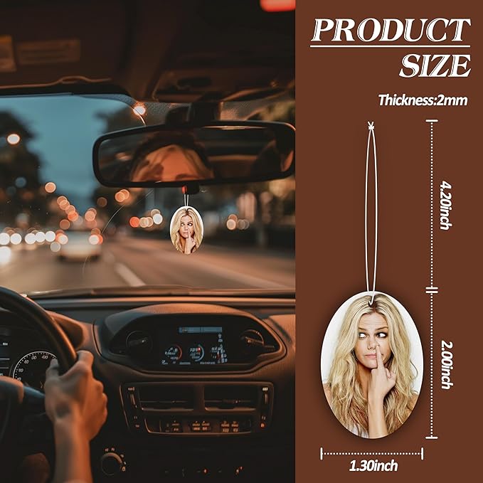 Personalized Custom Car Air Freshener, Double Sided Custom Photo, Record Player Shaped Fragrance Vent Clip, Unique and Cute Car Interior (Customize, Hanging A)