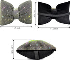 4 PCS Bling Car Pillows,Rhinestones Bowknot Car Headrest Pillow,Car Neck Pillow for Driver Relax Necksupport,Sleeping Travel Support Neck Pillow,Shiny Diamond Interior Accessories for Women, Colorful
