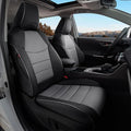 Custom Fit RAV4 Only Hybrid Seat Cover for Toyota RAV4 2019 2020 2021 2022 2023 2024 2025 Prime&Hybrid SE/XSE,Faux Leather,2-Row Full Set,(Black&Grey)