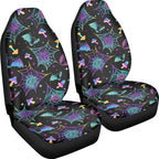 Bat Spiderweb Mushroom Car Front Seat Covers Full Set of 2,Universal Bucket Seats Protector,Fit for Most Vehicles