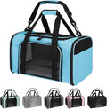 Carriers Soft-Sided Pet Carrier Large Carrier for Medium Large Cats Dogs Under 35Lbs,Breathable Ventilated Design,Collapsible Roomy Carrier with Airline Approved(X-Large,Blue)