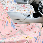 2 Pack Car Seat Towel Covers with Storage Bag 63 x 32 Inch Athletic Running Towel Seat Sweat Washable Non Slip Cover Gift for Car Outdoor Sport Activities (Watercolor Flowers)