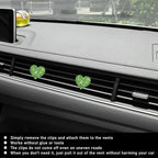 Ziciner 2PCS Bling Heart Car Air Vent Clips Charms, Heart Shaped Crystal Air Freshener Vent Clips, Rhinestone Air Conditioning Outlet Clip, Car Decor Accessories for Women Girls (Green)