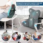 Lumbar Support Pillow(Pat. Pend) for Lower Back Pain Relief – Multi-Functional Ergonomic Lumbar Cushion, Reading Pillow for Office Chair, Car Seat & Sofa,Charcoal Gray