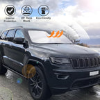 Windshield Sun Shade Fit for 2011-2021 Jeep Grand Cherokee Accessories (NOT for Grand Cherokee L & Jeep Cherokee) Foldable Window Sunshade