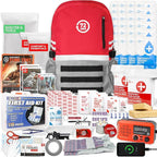 72 HRS Deluxe Emergency Survival Kit - Heavy Duty 72 Hour Bag Survival Kit for Earthquake, Hurricane, Tsunami, Winter, Blackout - Includes Emergency First Aid Kit, Water, Food