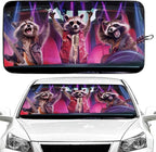 Funny Raccoon Car Windshield Sun Shade Foldable Sunshade Front Window Cover Sun Visor Protector Accessories (59x27.5 inches)