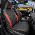 Lolcar Rav4 Seat Covers for Toyota RAV4 2019 2020 2021 2022 2023 2024 2025 LE,XLE,XLE Premium,Limited,Car Seat Cover for Trucks SUV,Leather Seat Cushion Full Set,Faux Leather (Black red Grid)