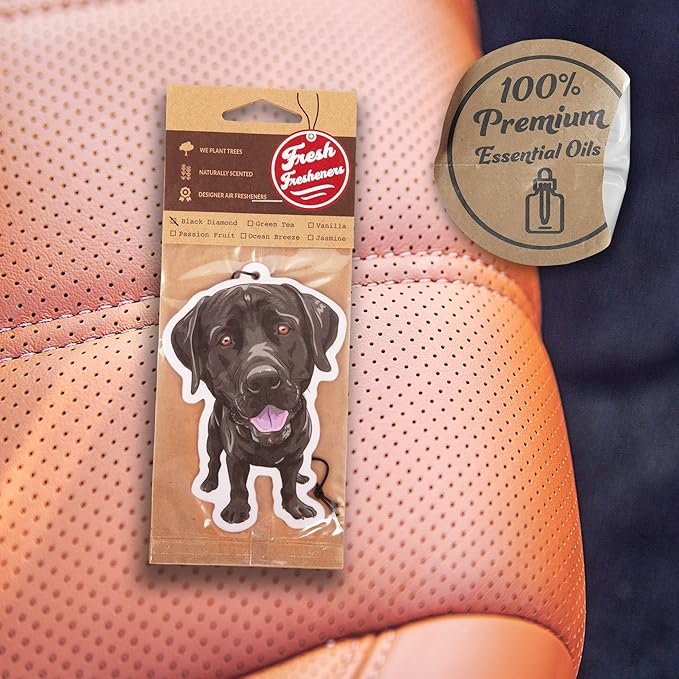 Dog Car Air Freshener 4 Pack Labrador Scented With Premium Oils By Fresh Fresheners