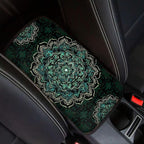 Dreaweet Turquoise Lotus Mandala Arm Rest Cover for Car Women Bohemian Car Accessories Soft Scratch-Proof Center Console Pad Universal Armrest Cover for SUV Truck Sedan