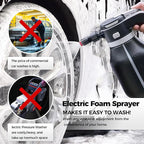 Electric Foam Sprayer,2L Portable Rechargeable Cordless Pressurized Spray Foam Cannon, Easy Clean & Acid Resistant for Car Wash Detailing Garden Black
