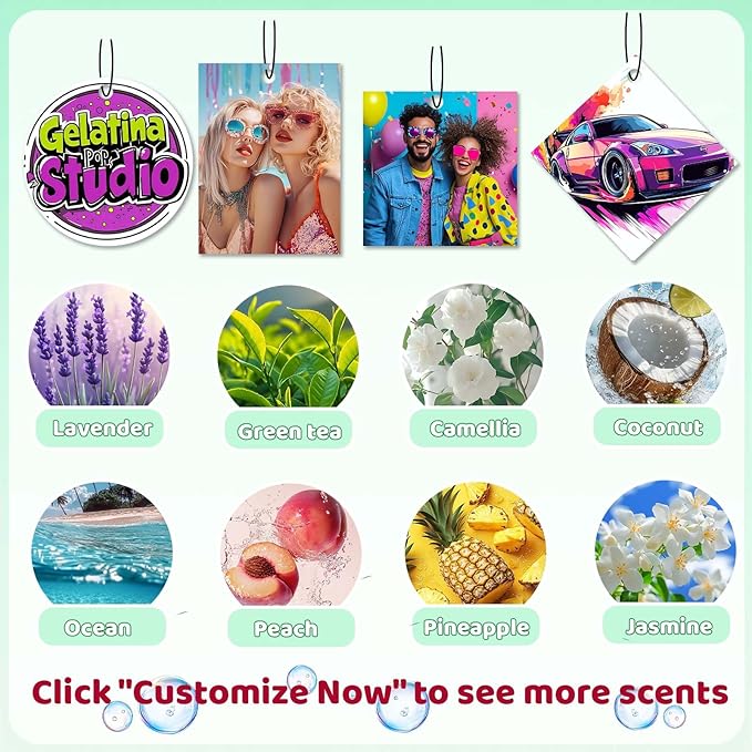 10-1000Pcs Custom Air Fresheners with Picture Double Sided Personalized Photo/Logo Air Freshener for Car Personalized gift for Company Branding Business Events Store