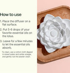 Plant Therapy Passive Lotus Flower Aromatherapy Diffuser - A Chic and Natural Home, Office, and Travel Essential Oil Diffuser
