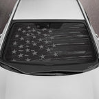 Motor Trend USA Vintage Flag Car Windshield Sun Shade for Front Window, Foldable Car Sun Shade with Patriotic Graphic, Collapsible Sun Visor Sunshade for Cars Windshield (Medium, 65 x 33 inches)