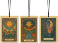 Vintage Boho Witchy Tarot Card Car Air Freshener 3 Pcs, the Sun Moon Star Tarot Card Air Freshener Hanging for Cars Books Closet Drawer, Witchy Car Accessories for Women Men