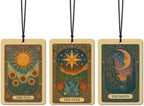 Vintage Boho Witchy Tarot Card Car Air Freshener 3 Pcs, the Sun Moon Star Tarot Card Air Freshener Hanging for Cars Books Closet Drawer, Witchy Car Accessories for Women Men