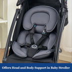 Innokids Head and Body Support Pillow Infant Car Seat Insert for Newborn to Toddler Stroller Cushion (Grey)