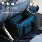FUKUMARU Expandable Cat Carrier, 18x11x11 Soft Cat Travel Carrier, Ventilate Airline Approved Dog Carrier, Durable Small Dog Carrier with Anti-Scratch Mesh, Escape-Proof Pet Carrier for Cat, Blue