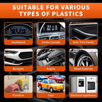 Plastic Restorer for Cars - Renews Faded Bumpers, Trim, and Interior Dash Long Lasting Dressing Coating Instant Restore Faded Plastic, Vinyl & Rubber Trim Back to Black Shine - 7oz/200g