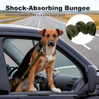 Dog Seat Belt for Car, Adjustable Dog Car Harness Seatbelt for Small Medium Large Dogs, Heavy Duty Travel Safety Restraint with Locking Aluminum Hook & Reflective Nylon Strap, Ranger Green