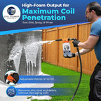 AC Coil Cleaner Cannon Sprayer - Automatic Mixing Foam Gun for HVAC Coil Cleaner - Air Conditioner Coil Cleaner for AC Unit, Evaporator & Condenser Coils - 2-Quart Bottle with Dilution Ratios + Gloves