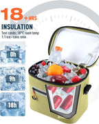 Soft-Sided Cooler Bag, 7/16/30 Can Insulated Lunch Box, Waterproof, Leak-Proof, Portable Lunch Bag for Work, Beach, Drink, Travel, Camping, Picnic