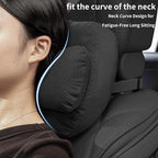 Car Headrest Pillow, Suede Car Headrest Pillow for Neck Support with Adjustable Strap, Universal Fit Head Rest Travel Pillow Car Pillow for Pain Relief (Black)