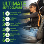 Season Guard Gel Seat Cushion – Office Chair Cushion – Non-Slip Gel Memory Foam Coccyx Cushion for Tailbone Pain - Desk Chair Car Seat Cushion Driving - Sciatica Back Pain Relief, Mesh, Grey