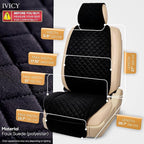 IVICY Faux Suede Front Car Seat Cover – Durable, Non-Slip Seat Protector for Cars – 1 Unit, Black