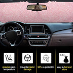 Windshield Sun Shade Foldable Car Front Window Covers for Car Accessories Sun Heat UV Rays Visor Protector Protection for Universal Cars SUV Truck(Pink Sequins)
