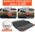 Car Seat Cushion, Comfort Memory Foam Car Cushions for Driving - Sciatica & Lower Back Pain Relief, Driver Seat Pillow for Auto, Office Chair, Wheelchair - Obsidian Speck Black