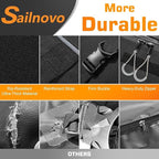 Sailnovo Car Rooftop Cargo Carrier Roof Bag 15 Cubic Feet Waterproof Car Top Carrier, Fits Most Vehicle with/Without Rack, Include Anti-Slip Mat,4 Reinforced Straps,4 Door Hooks