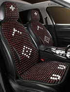 Wood Beaded Car Seat Cover Massaging Breathable Cooling Natural Wood Bead Cushion Universal Fit for Sedan, SUV & Truck. The Ergonomic Lumbar Support Can Relieve Painful from Long Trips