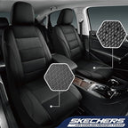 Skechers Men’s Seat Covers, Air-Cooled Memory Foam Car Seat Covers Front Seats, Airbag Compatible,Universal Fit for Most Cars, SUVs, Vans and Trucks,Black