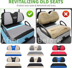 10L0L Golf Cart Seat Covers Universal for Yamaha G29 Drive2 Club Car Precedent Tempo Standard Front Seats, Breathable Mesh Bench Seat Cover, No Drilling Seat Cushion - All-Season Comfort