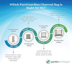 PureGuardian CB200 Bamboo Charcoal Air Purifying Bag, Eco-Friendly, Naturally Absorbs Odors, Excess Moisture and Pollutants, 200g, Gray