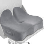 Seat Cushion, Memory Foam Office Chair Seat Cushion for Office Chairs/Car/Long Trip/Desk Chair/Gaming, Large Size for Sciatica & Hip & Tailbone Pain Relief, Sciatica Support (Light Gray)