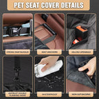 K KNODEL Dog Seat Cover, 100% Waterproof Car Seat Cover for Pets, Pet Seat Cover Dog Hammock, Heavy Duty Scratch Proof Pet Back Seat Covers, Zippered Side Flaps for Cars, Trucks and SUVs (Black)