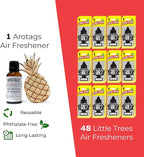Arotags Wooden Car Air Freshener - Long Lasting Backwoods Birch Scent Diffuses for 365+ Days - Includes Pineapple Hanging Mirror Diffuser and Fragrance Oil - 100% American Made