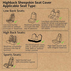 Aegis Cover Premium Australian Merino Sheepskin Car Seat Cover, Easy-Install Summer & Winter Universal Fit for SUV Truck Sedan Most Vehicles (FS-Sand)