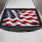 Motor Trend USA Americana Flag Car Windshield Sun Shade for Front Window, Foldable Car Sun Shade with Patriotic Graphic, Collapsible Sun Visor Sunshade for Cars Windshield (Large, 69 x 35 inches)