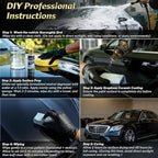 Graphene Ceramic Coating for Cars(60ml)，20H Nano Ceramic Coating Kit Reduce Cleaning Frequency by 60%, Hydrophobic, Scratch & UV Resistant, High Gloss Finish (Including 50ml Degreasing Agent)