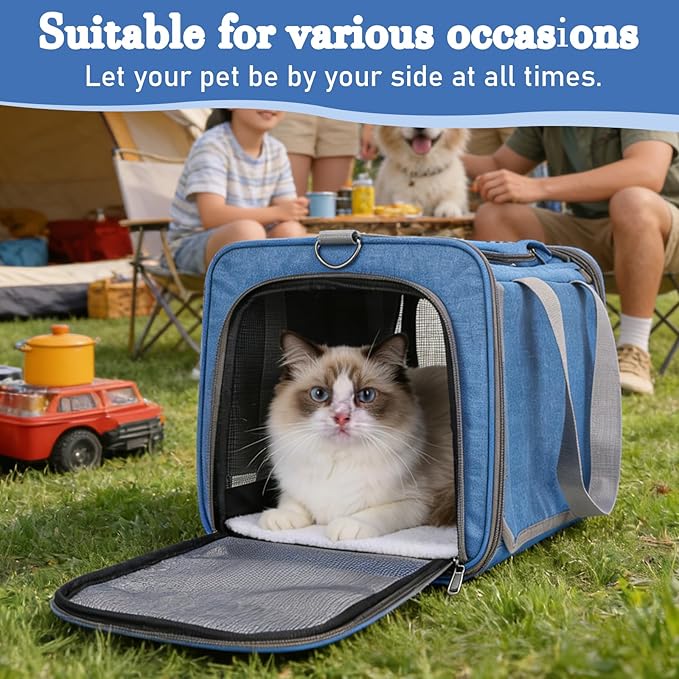 Soft Cat Carrier,Small Dog Crate,Pet Travel Bag Dogs Cats Car Carriers Puppy Backpack Portable Kennel Purse Crates for Kitten Tote Cage Carry Sling Pets Box Foldable Kennels Collapsible Bags