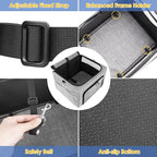 SlowTon Dog Booster Car Seat, Reinforce Metal Frame Safe Pet Car Seat with Seatbelt & Waterproof Pee Pad & Top Cover | Portable Collapsible Puppy Carrier Bag | for Small Dogs Cats (with Soft Pad)