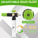 Tool Daily Short Pressure Washer Gun with Mini Foam Cannon, Dual Connector Accessory, 5 Power Washer Nozzle Tips, 1/4 Inch Quick Connect
